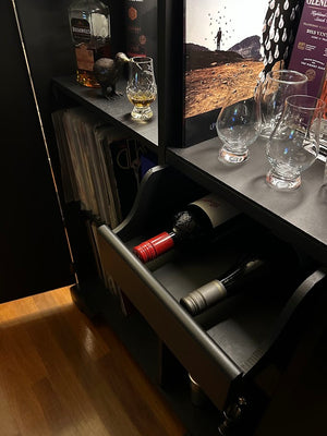 Upcycled Vintage Wardrobe Bar — Dark Side of the Moon Edition