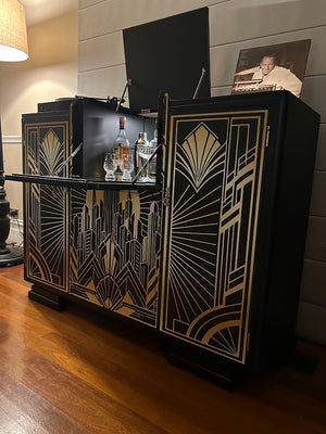 Upcycled Vintage Art Deco Drinks Cabinet