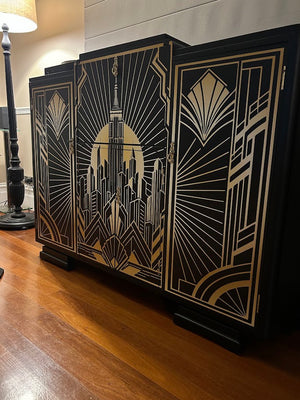 Upcycled Vintage Art Deco Drinks Cabinet